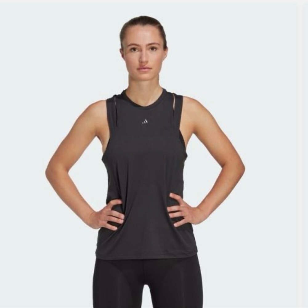 NWT Adidas Aeroready Train Essentials 3 Bar Logo Tank